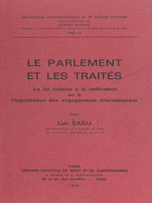 cover image of Le Parlement et les traités